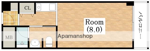 天美ハイツ(1K/2階)の間取り写真