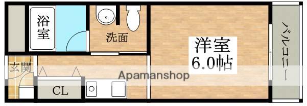 天美ハイツ(1K/1階)の間取り写真