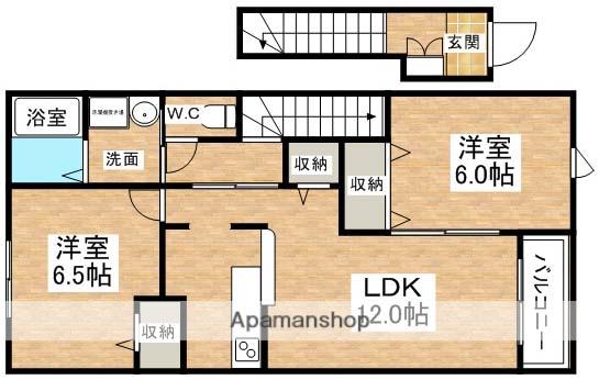 グランドルーチェ(2LDK/2階)の間取り写真