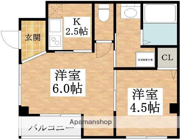 エヌエムトラントキャトフ(2K/4階)の間取り写真