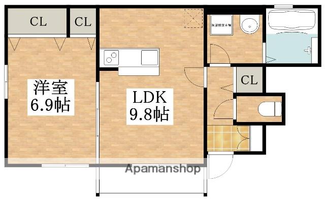 デュラ・カーサ ラセーヌ(1LDK/1階)の間取り写真
