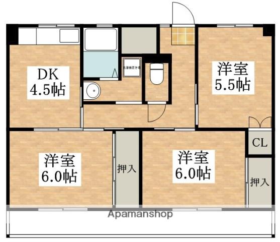 ビレッジハウス城蓮寺 5号棟(3DK/3階)の間取り写真