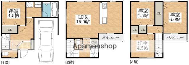 近鉄南大阪線 布忍駅 徒歩6分 3階建 築8年(4LDK)の間取り写真