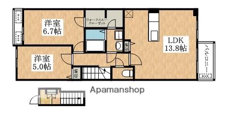 ルミウスⅡ(2LDK/2階)の間取り写真