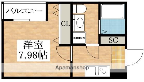 ブライト東住吉(1K/1階)の間取り写真