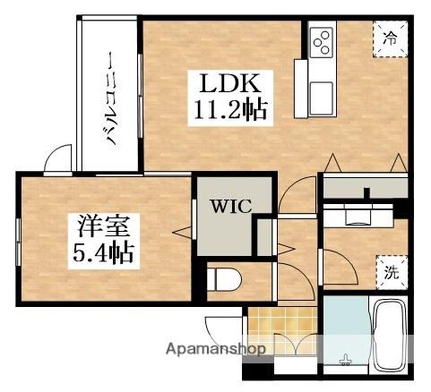 LYCORIS長居公園(1LDK/2階)の間取り写真