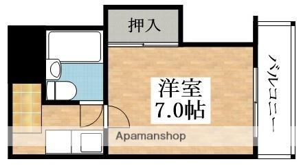 ルーモ矢田Ⅱ(1K/2階)の間取り写真