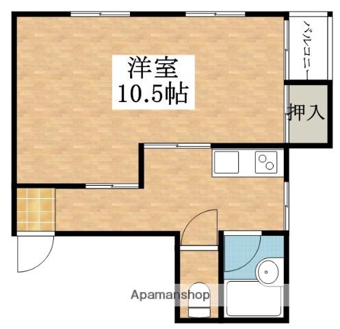 メモリアルタウンC棟(1K/2階)の間取り写真