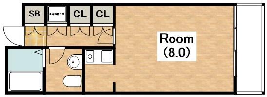 カーサマニエラ(1K/6階)の間取り写真