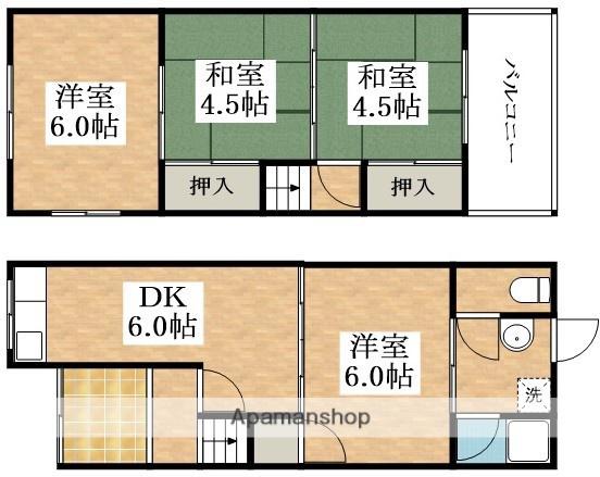 天美東１丁目貸家(4DK)の間取り写真