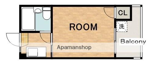 ローズリーフ平野(1K/1階)の間取り写真