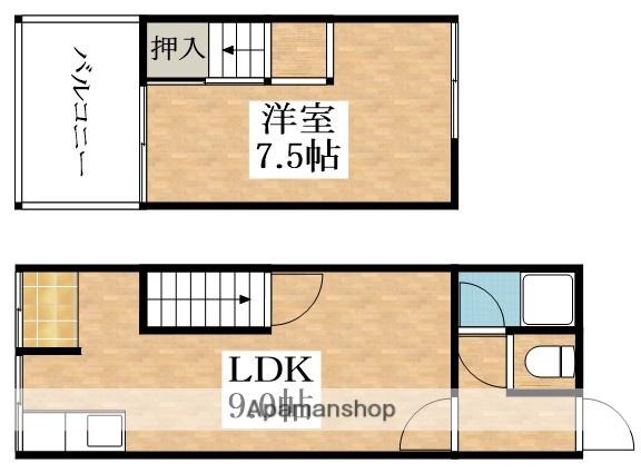 田井城４丁目テラス(1LDK)の間取り写真