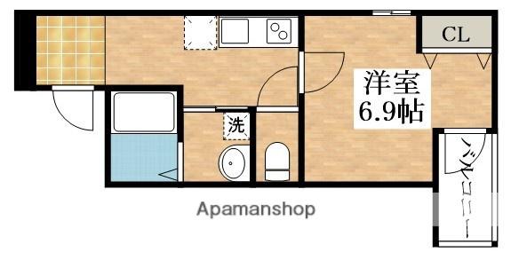 フジパレス今川駅東Ⅱ番館(1K/3階)の間取り写真