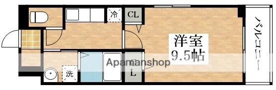 ルミウスⅤ(1K/2階)の間取り写真