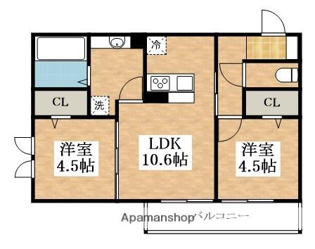 スペランサ(2LDK/1階)の間取り写真