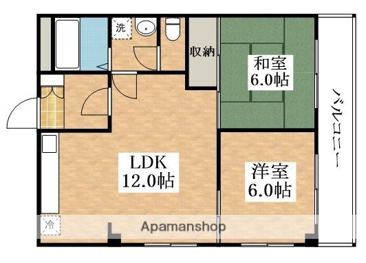 クリスタル長居(2LDK/5階)の間取り写真