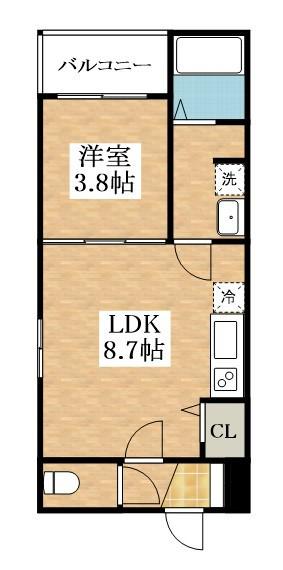F ASECIA KASTALIA (1LDK/1階)の間取り写真