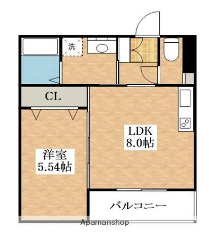 EXハイツ東新町Ⅴ(1LDK/1階)の間取り写真