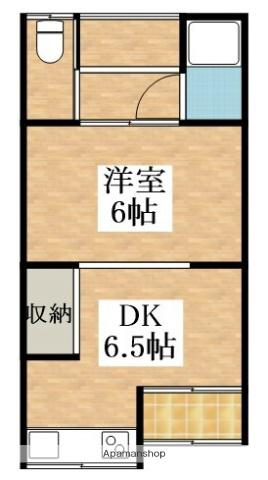 RE三宅中テラス(1DK/1階)の間取り写真