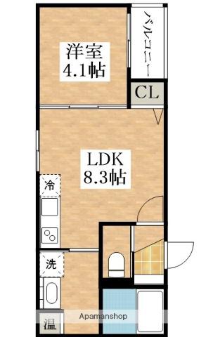 F ASECIA BECRUX (1LDK/1階)の間取り写真