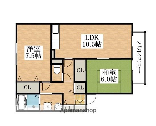 プリンスハイツGEN(2LDK/1階)の間取り写真