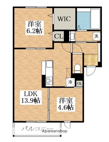 D-ROOM CHIYO(2LDK/1階)の間取り写真