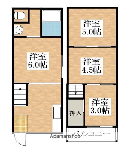 河合１丁目貸テラス(4K)の間取り写真
