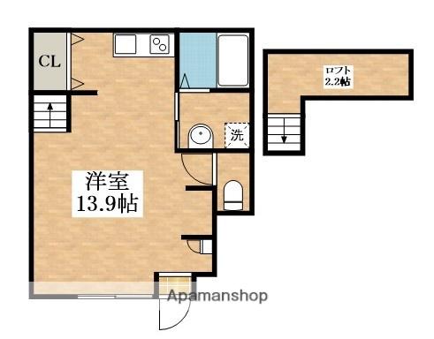 あんしん河合08-1075(ワンルーム/1階)の間取り写真