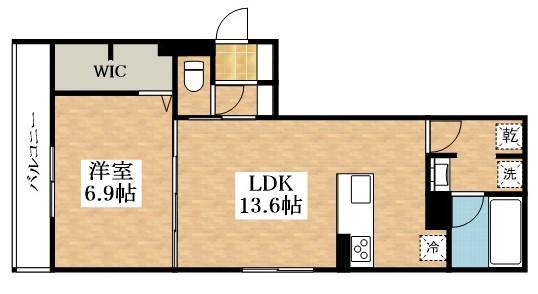 スペチアーレ鷹合(1LDK/3階)の間取り写真