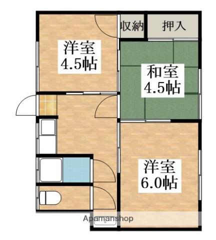 小池文化(3DK/1階)の間取り写真
