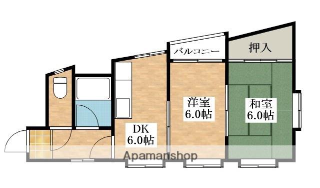 ロイヤルハイツ瓜破(ワンルーム/3階)の間取り写真