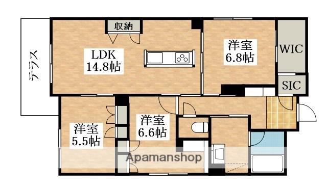 シャーメゾン北田辺(3LDK/1階)の間取り写真