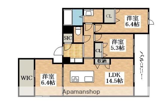 エスペランサ北田辺2(3LDK/4階)の間取り写真
