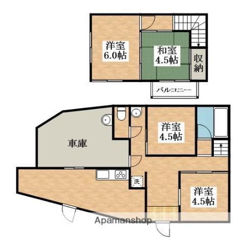 近鉄南大阪線 河内松原駅 徒歩11分 2階建 築63年(4DK)の間取り写真