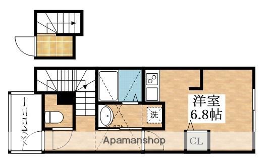 あんしん奥本町08-1012(ワンルーム/2階)の間取り写真