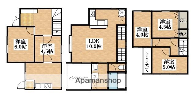 近鉄南大阪線 河内松原駅 徒歩24分 3階建 築25年(6LDK)の間取り写真