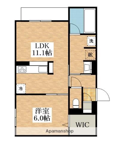 スペチアーレ背戸口(1LDK/1階)の間取り写真