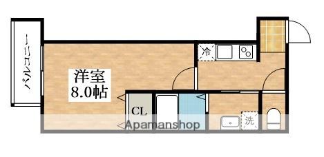 クローバー・シエル長居公園(1K/3階)の間取り写真