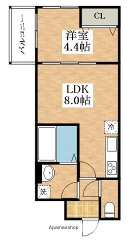 グランレガート(1LDK/3階)の間取り写真