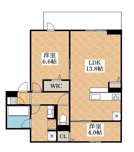 クラシスト苅田ウエスト A棟(2LDK/3階)の間取り写真