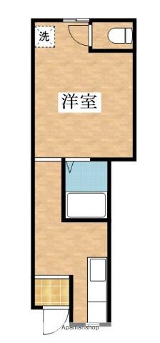 岡ハイツ(ワンルーム/1階)の間取り写真