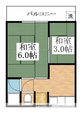 松原市東新町テラス（４）(2K)の間取り写真