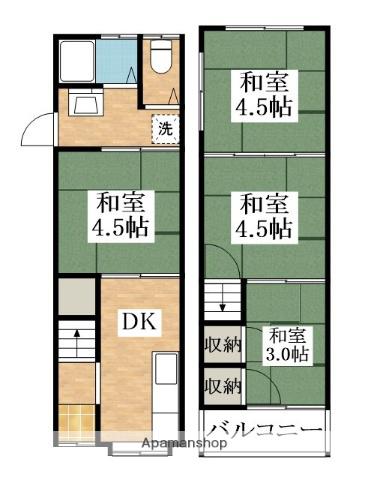 天美東１丁目テラス(4DK)の間取り写真