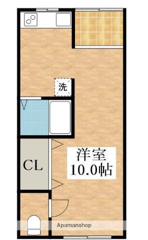 メビウス南花田ハイツ(ワンルーム/2階)の間取り写真