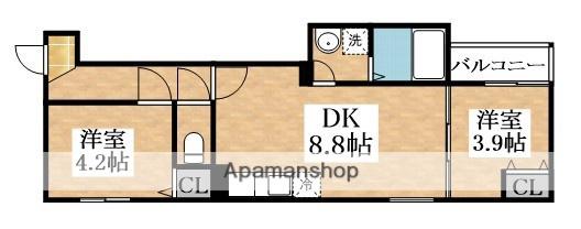 グランラトゥール(2DK/3階)の間取り写真