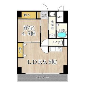 パークモダン新大阪(1LDK/10階)の間取り写真