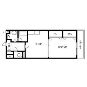 マスターピース(1DK/3階)の間取り写真