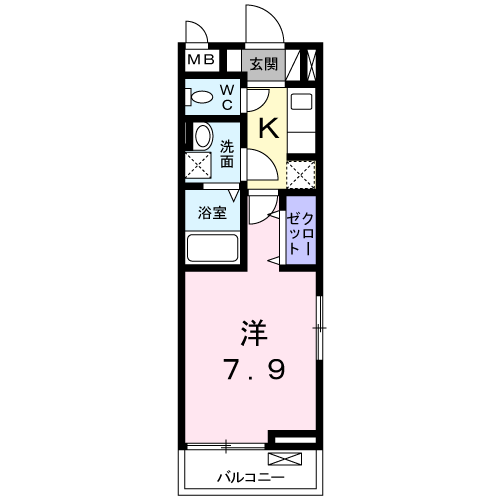 オエステ・コンドミニオ(1K/3階)の間取り写真
