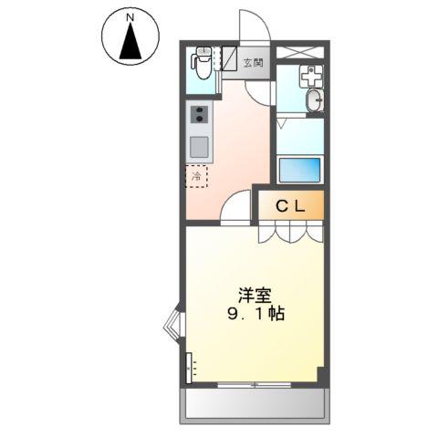 OPUS ONE(1K/5階)の間取り写真