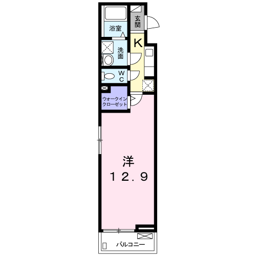 KIND(1K/3階)の間取り写真